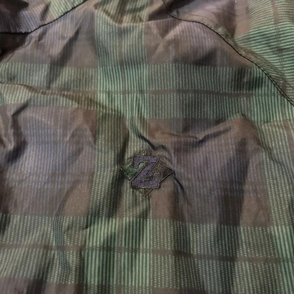 Vintage Jerzees Windbreaker Jacket 80s Black Watch Raglan‎ Check Blue Zip Bomber - Picture 6 of 9